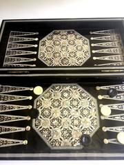 Mother-of-Pearl Backgammon and Chess Set