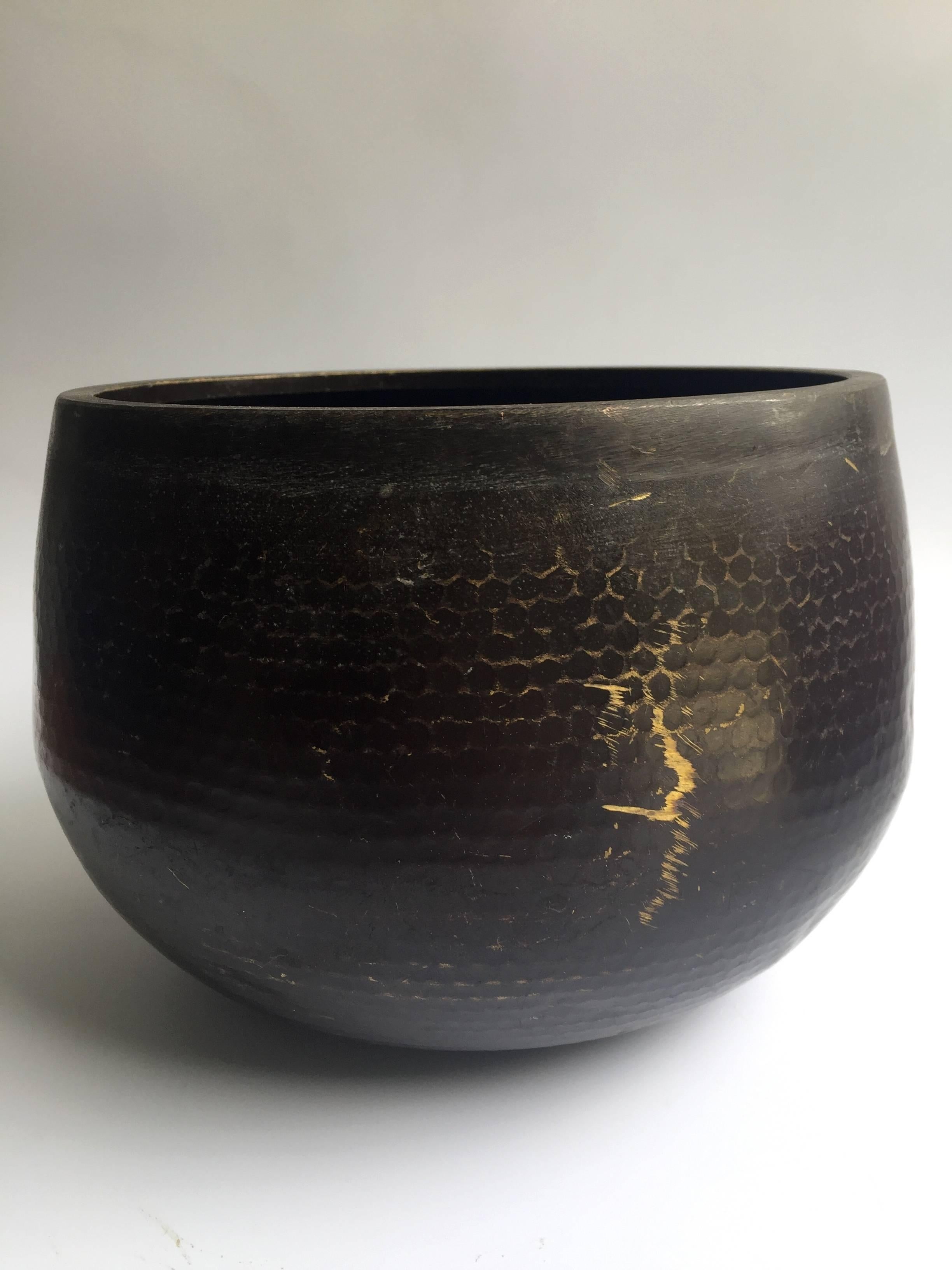 This is a set of handmade, substantial, antique Japanese singing bowls.

The material is solid bronze. All patina is original. This bowl makes the most beautiful, enlightening, deep sound that is at once soothing and thought provoking.

The