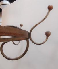 French Art Nouveau Wrought Iron Hall Tree with Umbrella Stand