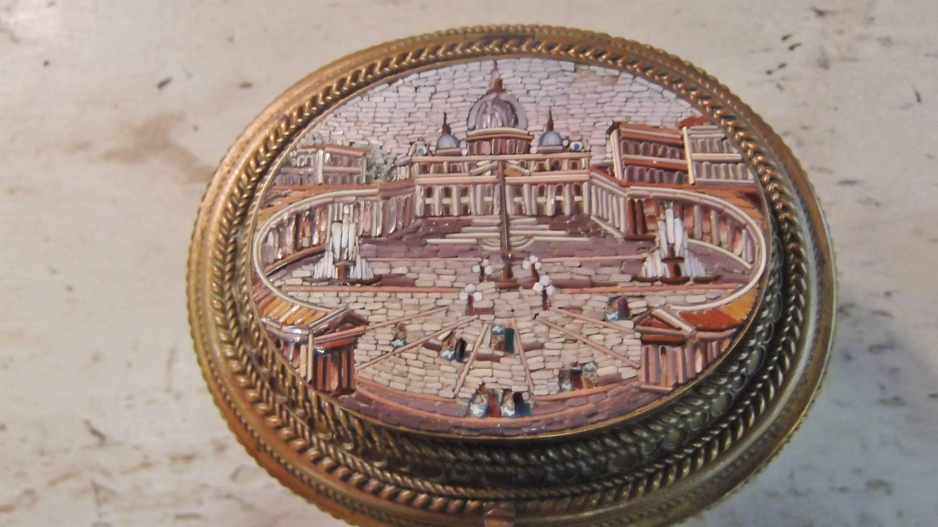 19th Century Grand Tour Micro Mosaic Oval Box 3