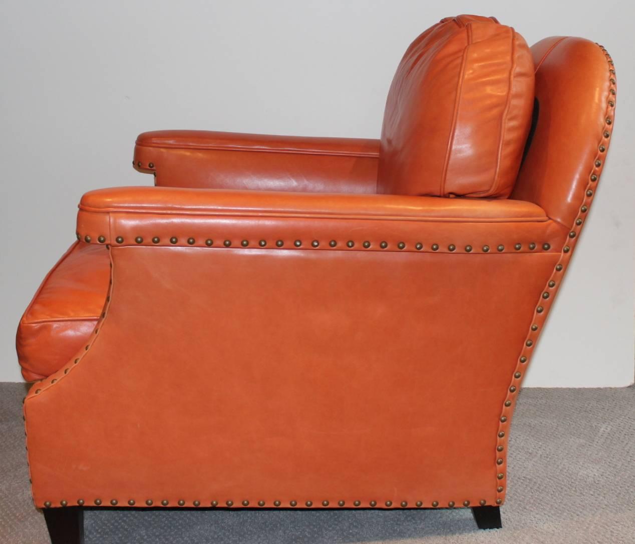 Leather and Nailhead Club Chair at 1stdibs