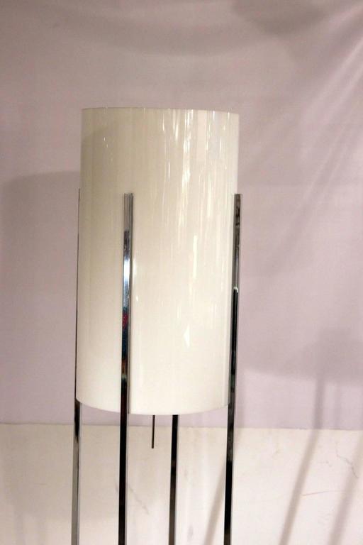 Chrome Base Floor Lamp with Lucite Cylinder Shade by Habitat 'Six Light
