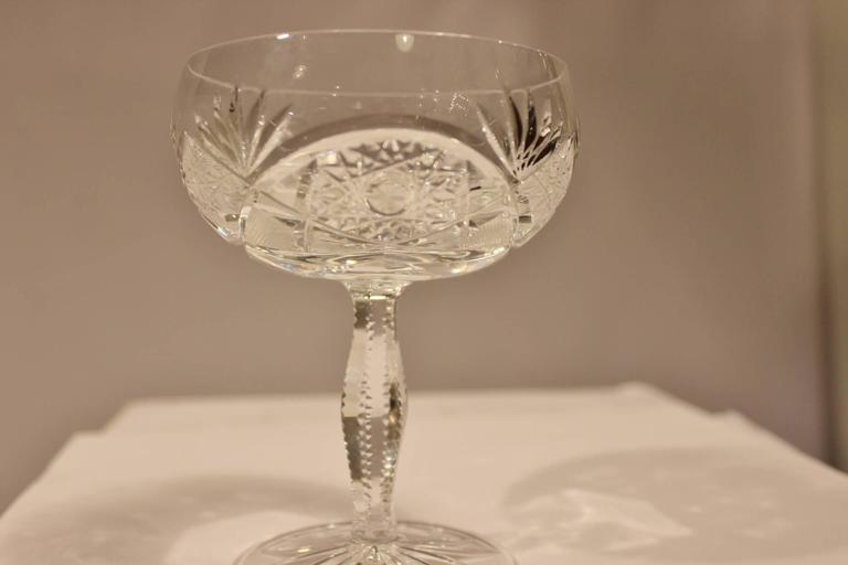 Suite of 36 CutGlass Wine and Champagne Glasses For Sale at 1stDibs
