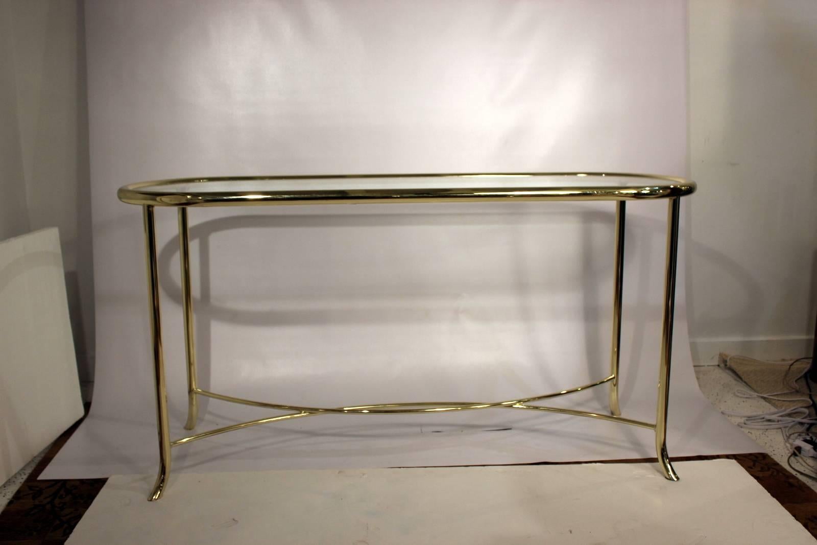 Modern Brass Console Hall or Sofa Table by DIA