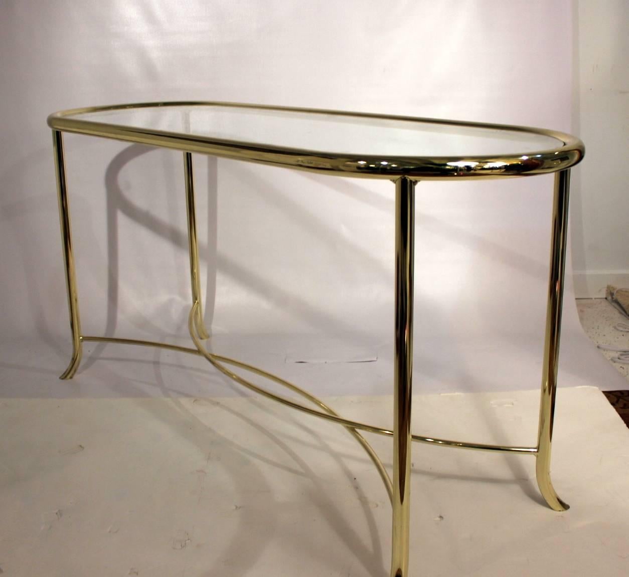 Brass Console Hall or Sofa Table by DIA In Excellent Condition In Lambertville, NJ