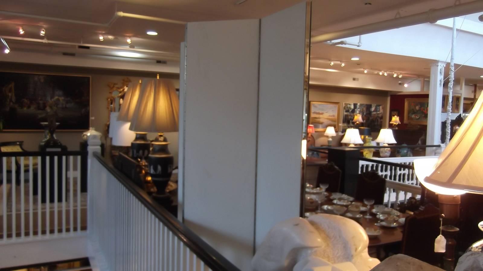 Modern Beveled Mirror Four-Panel Screen Divider