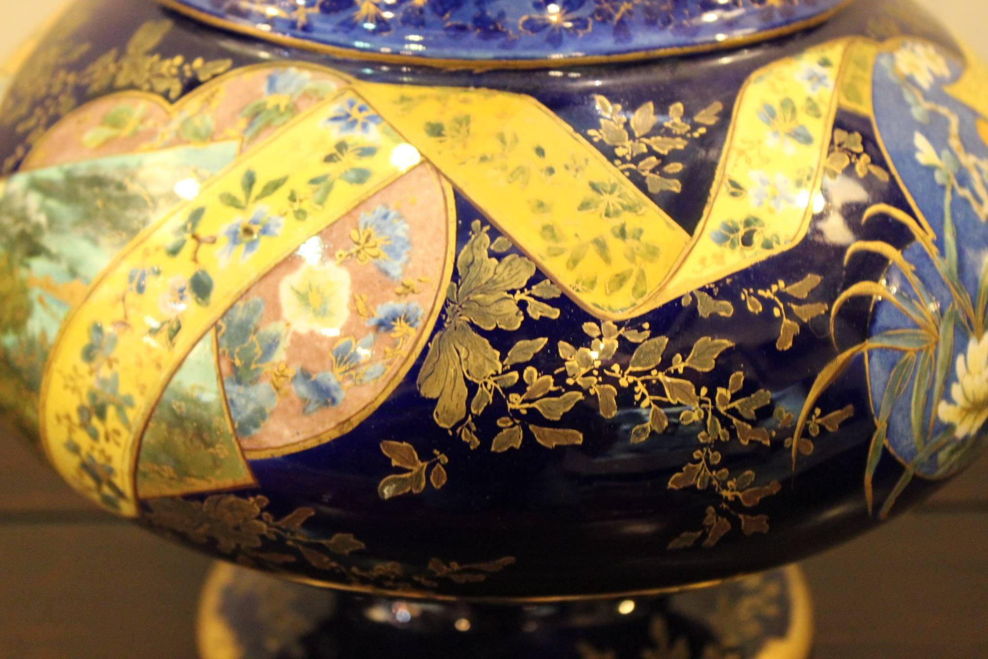19th Century French Chinoiserie Hand-Painted Vase