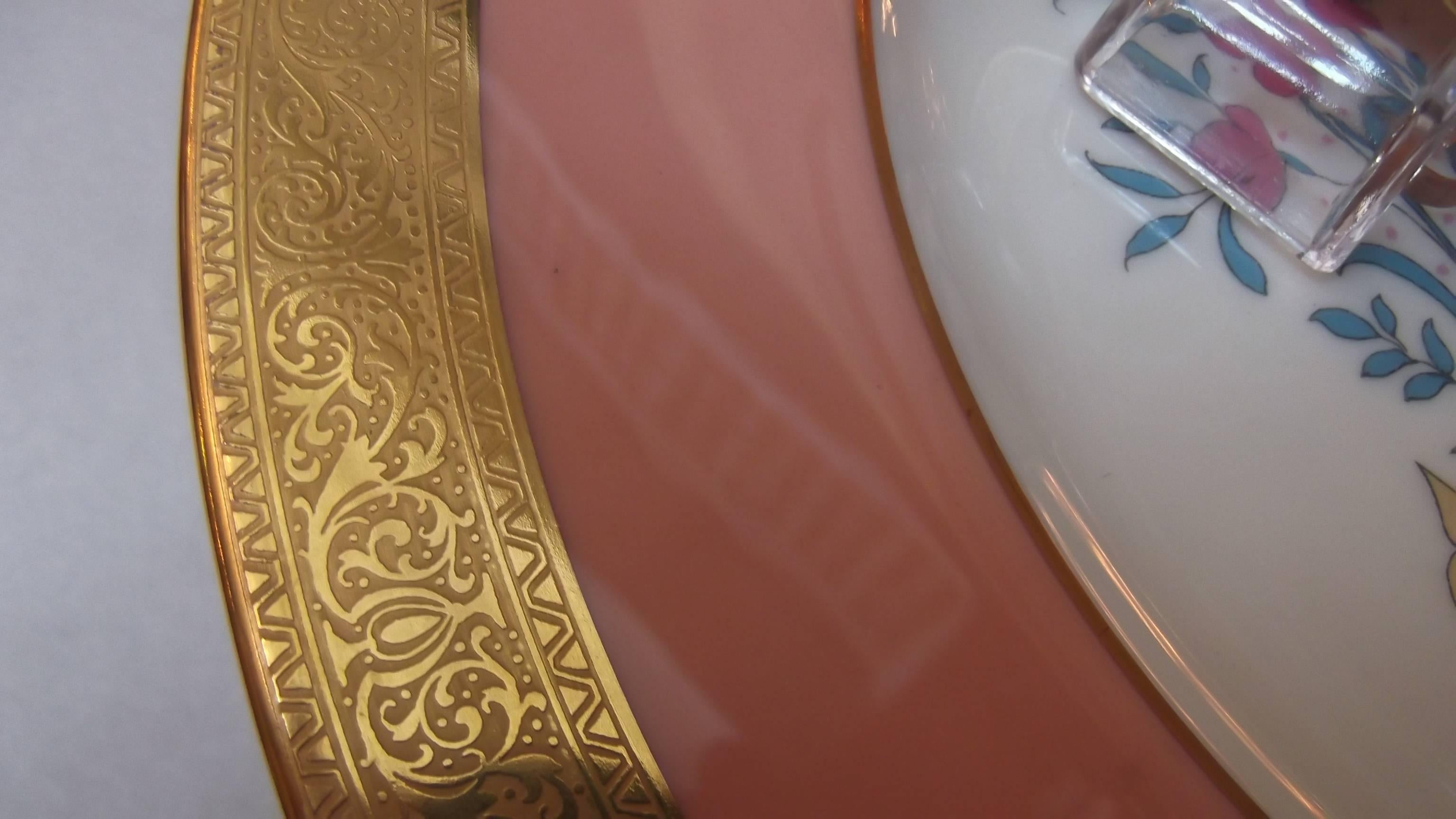 Gilt and Enameled Service Dinner Plates, Early 20th Century 1