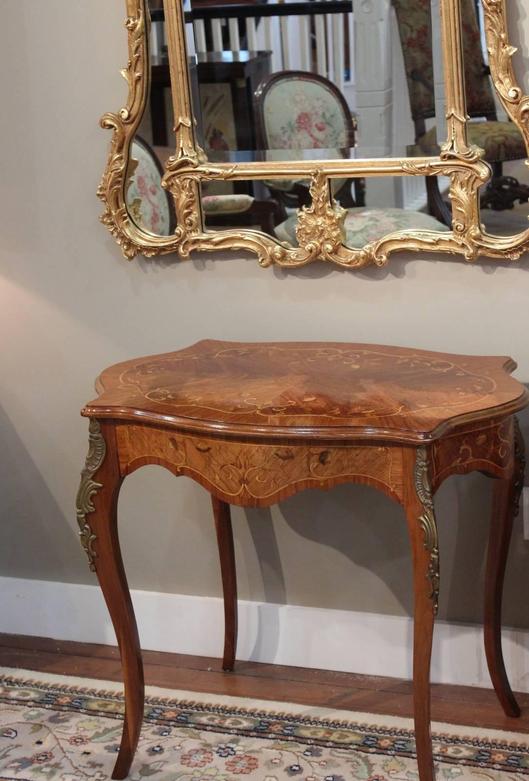 Charming French Rosewood and Figural Inlaid Table 2