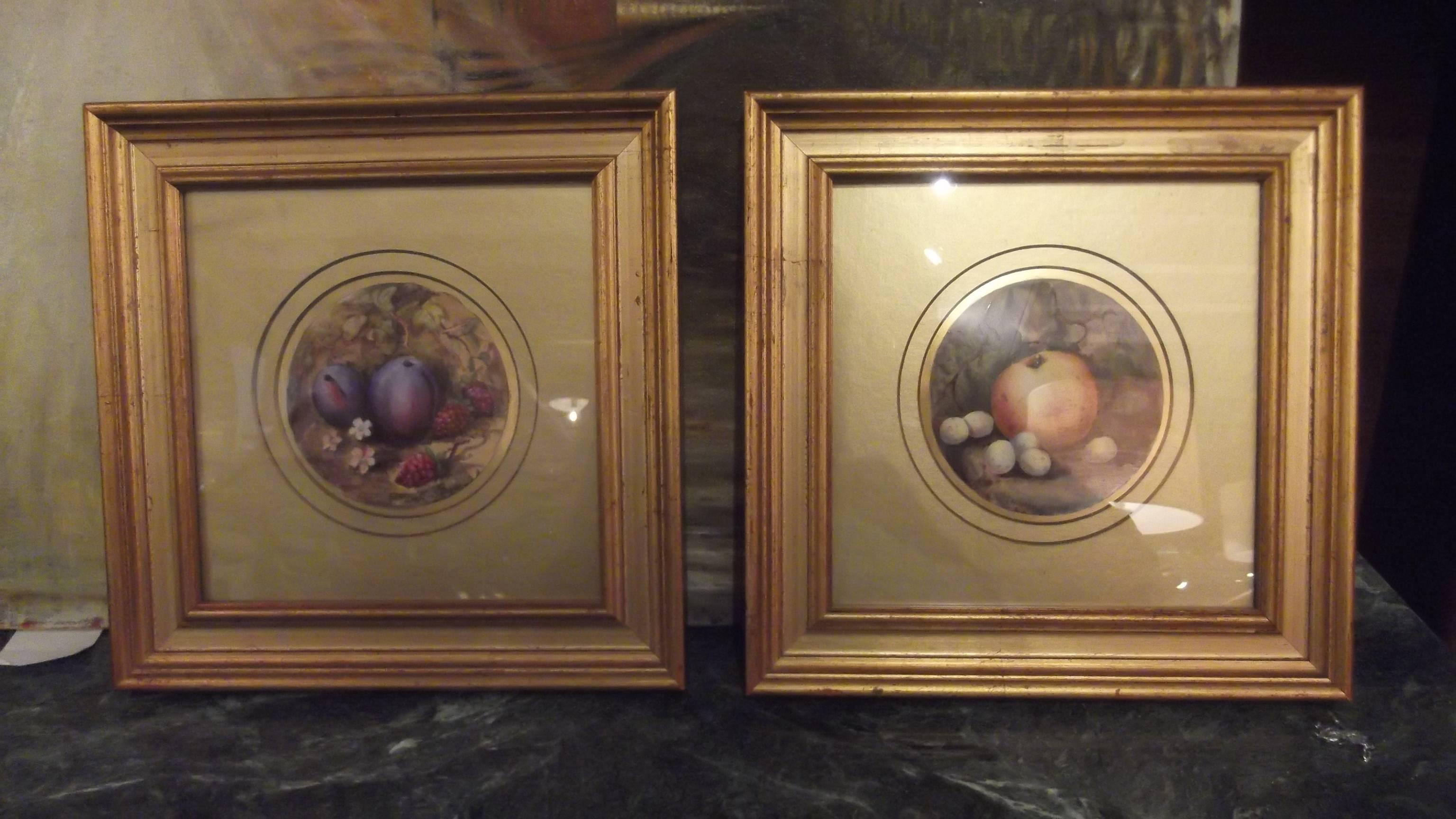 Pair of English Hand-Painted Porcelain Plaques Signed Sebright 6