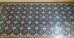 Pietra Dura Table with Modern Chrome Base