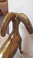 Large Cast Brass Ram Sculpture