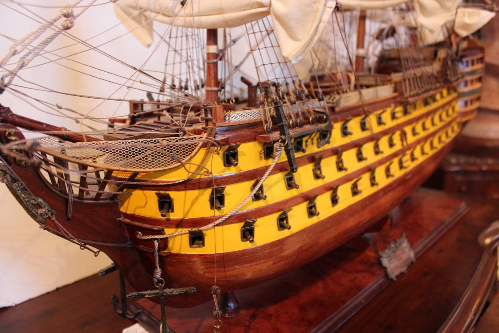 English Large Model Ship of the Hms Victory, Mid-20th Century