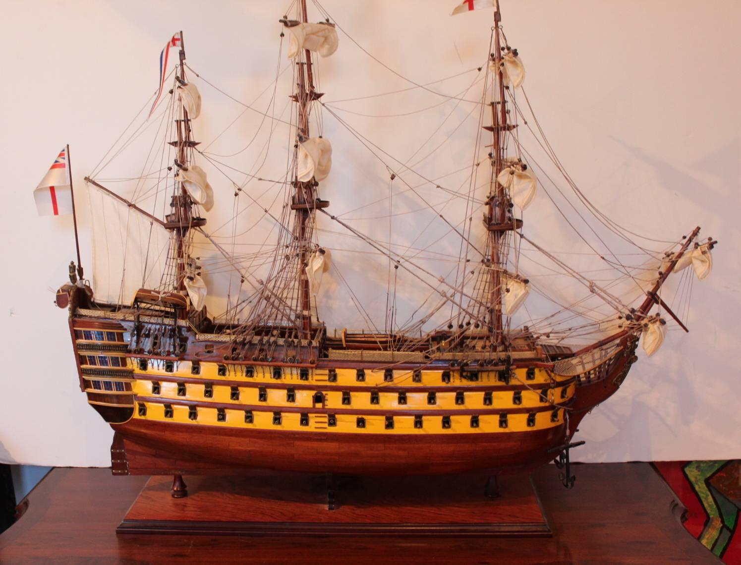 Large Model Ship of the Hms Victory, Mid-20th Century 3