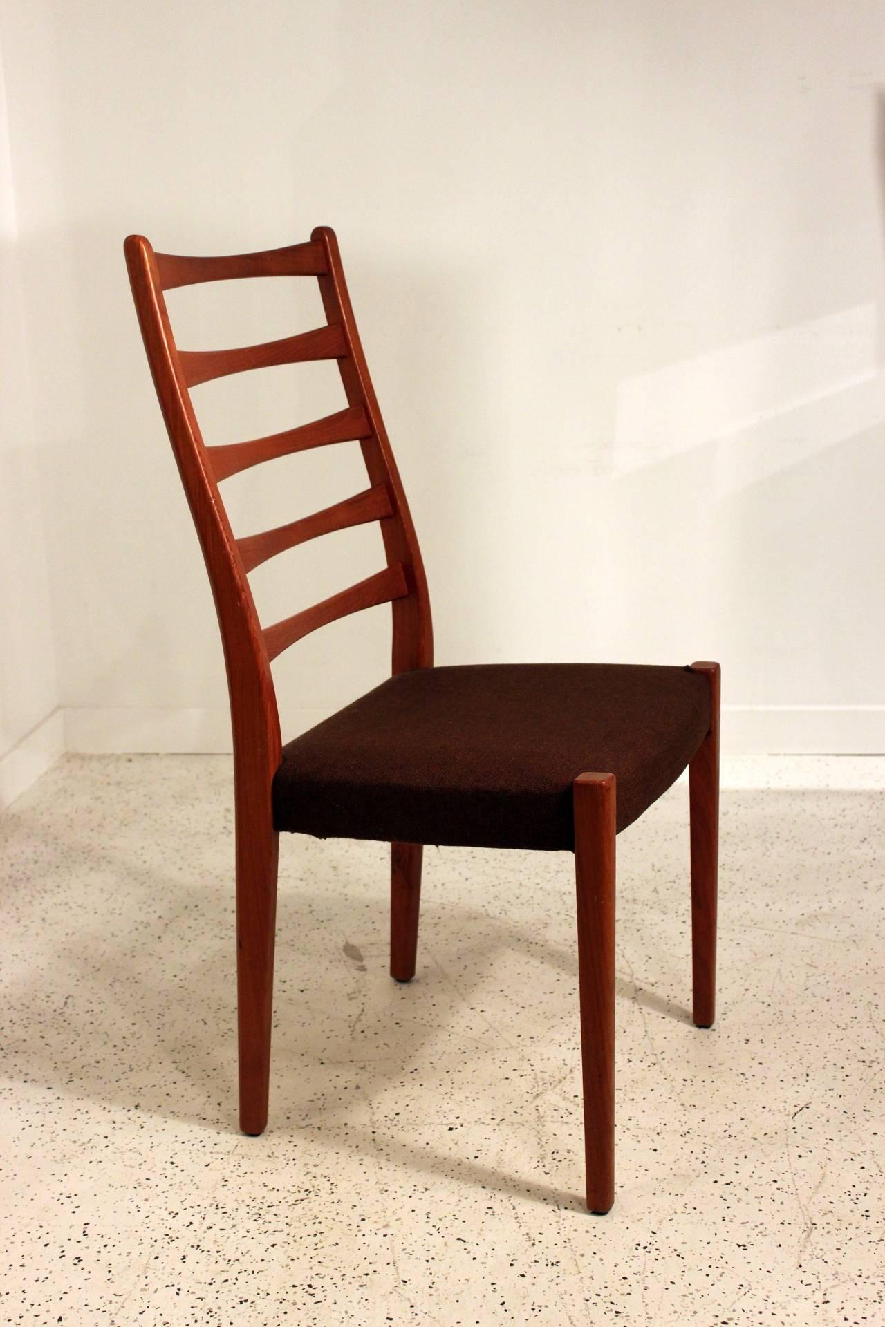20th Century Set of Six Scandinavian Modern Teak Ladderback Dining Chairs by Svegards