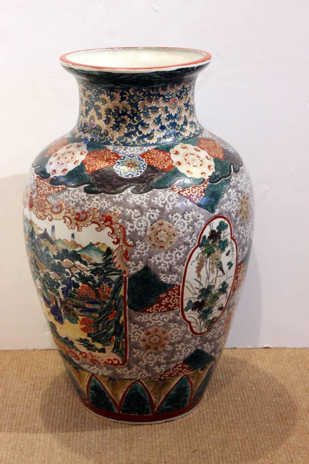 Meiji Large Antique Japanese Porcelain Vase