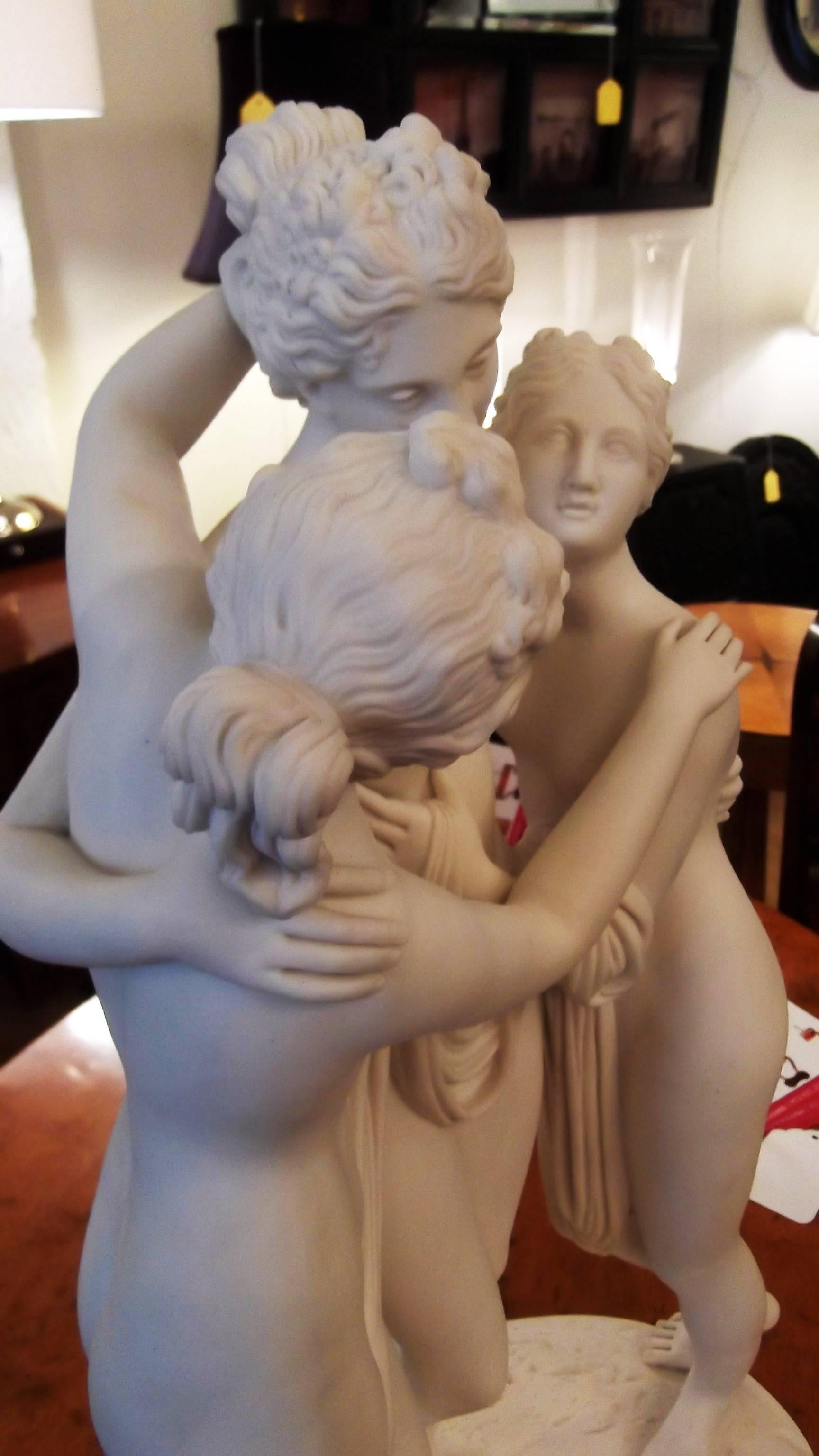 19th Century French Porcelain Sculpture of the Three Graces 1