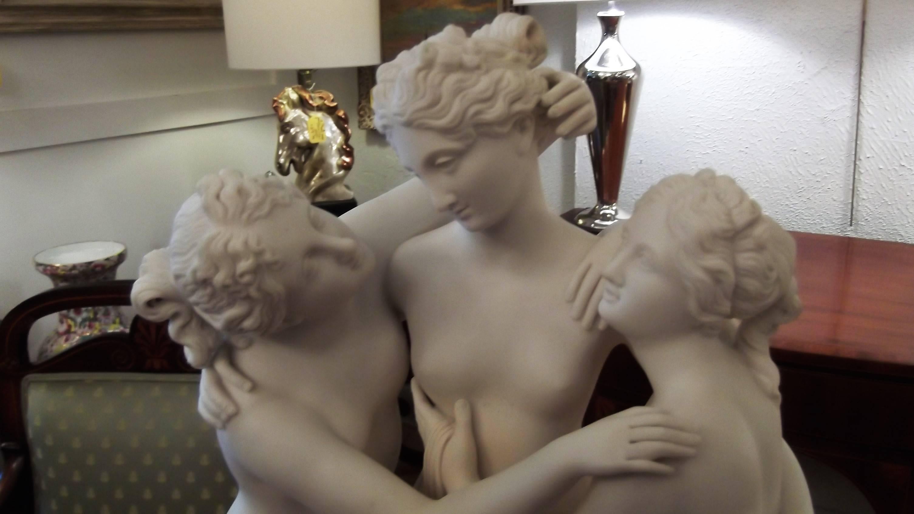 19th Century French Porcelain Sculpture of the Three Graces 2