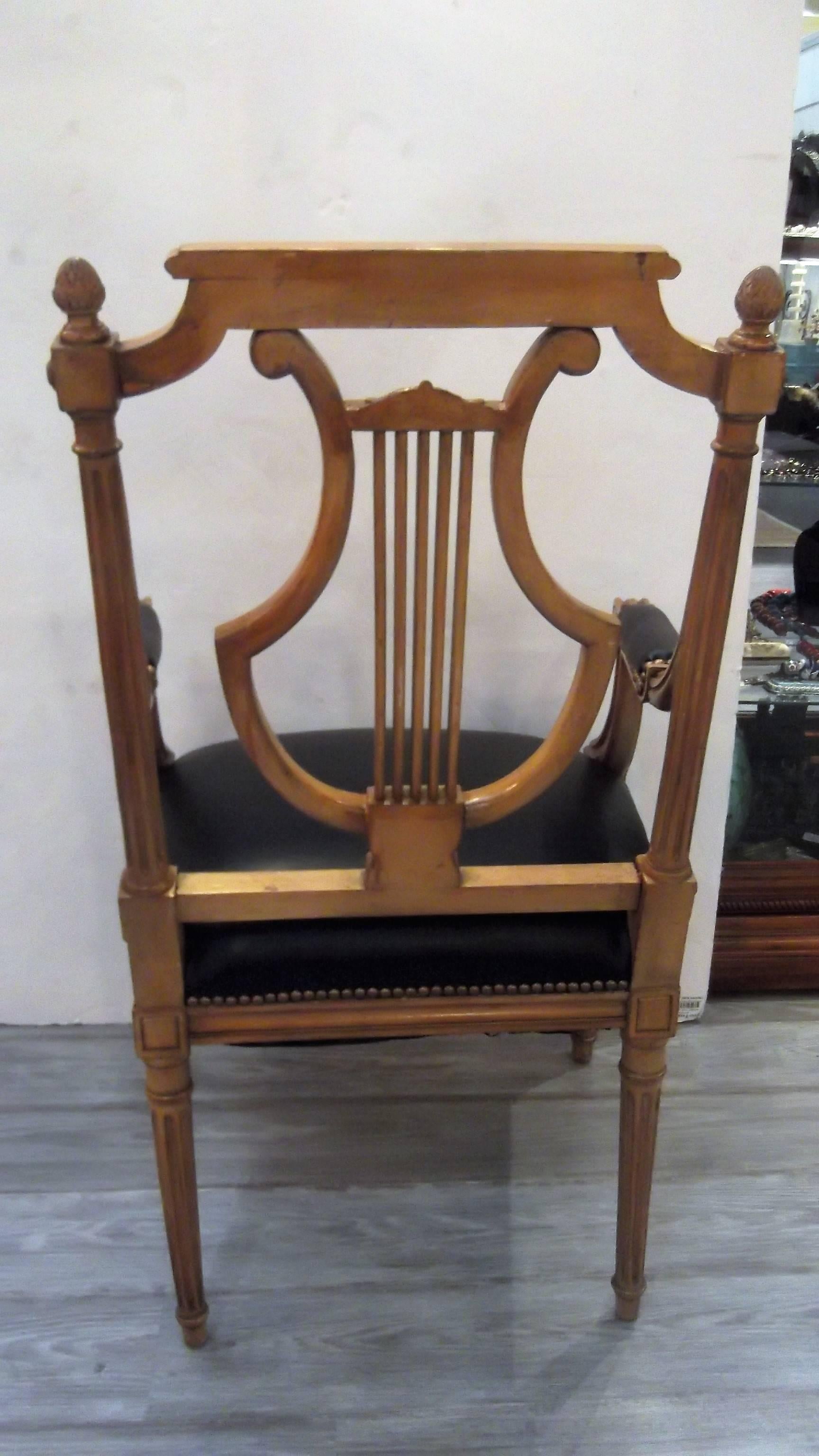 Italian Carved Louis XVI Style Desk Chair