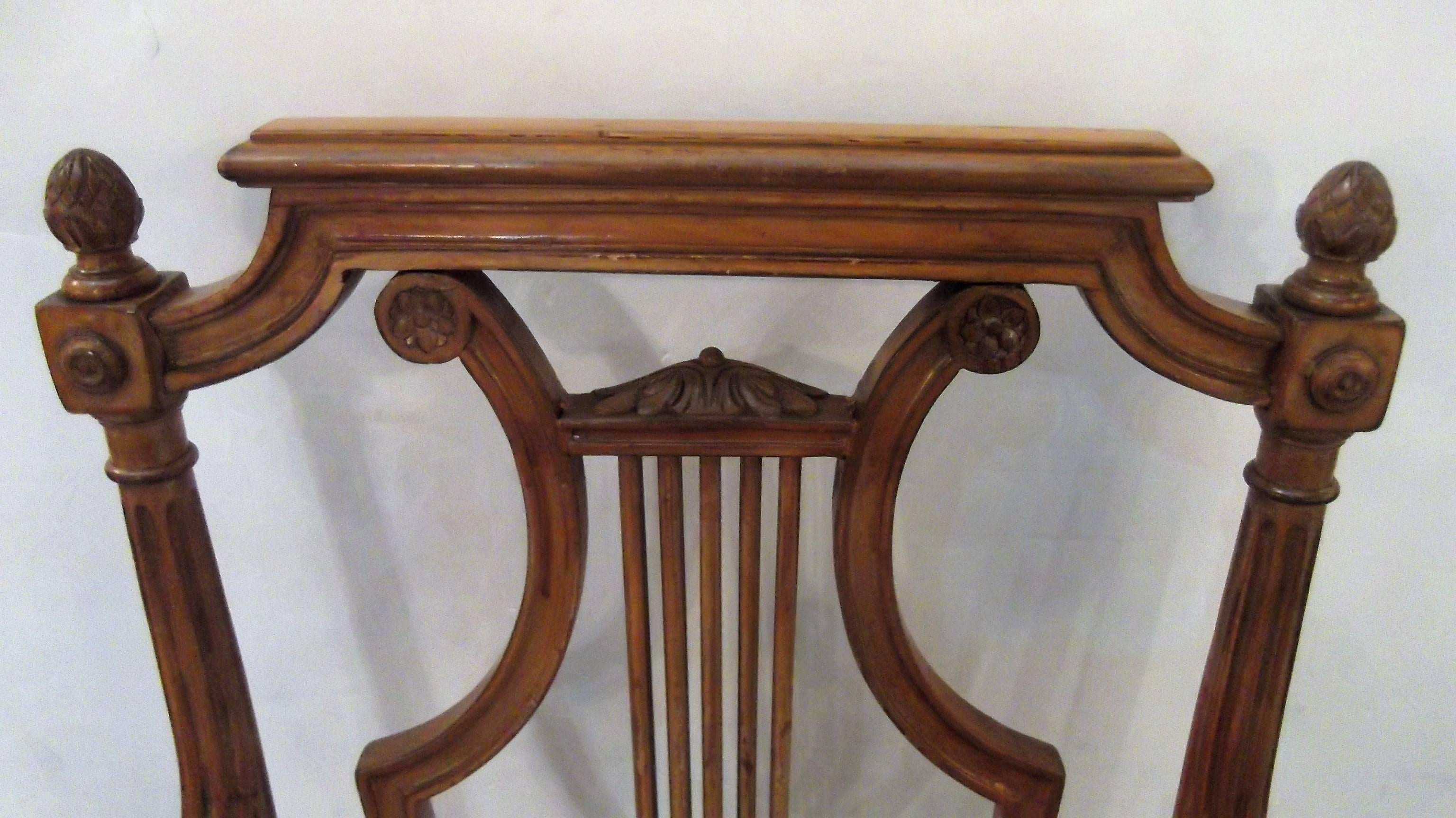 Carved Louis XVI Style Desk Chair In Excellent Condition In Lambertville, NJ