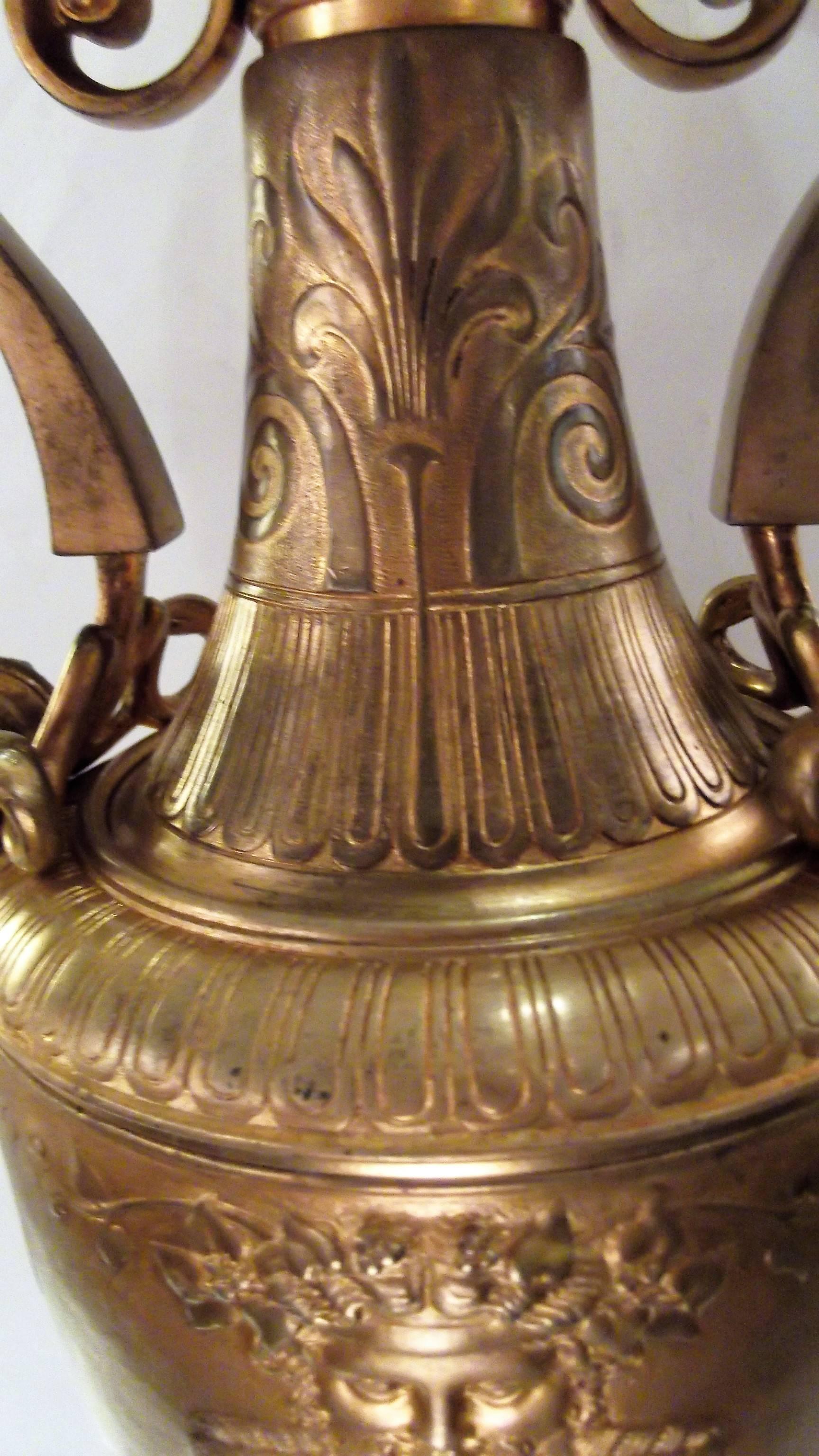 French Gilt Bronze Urn Lamp, 19th Century 1