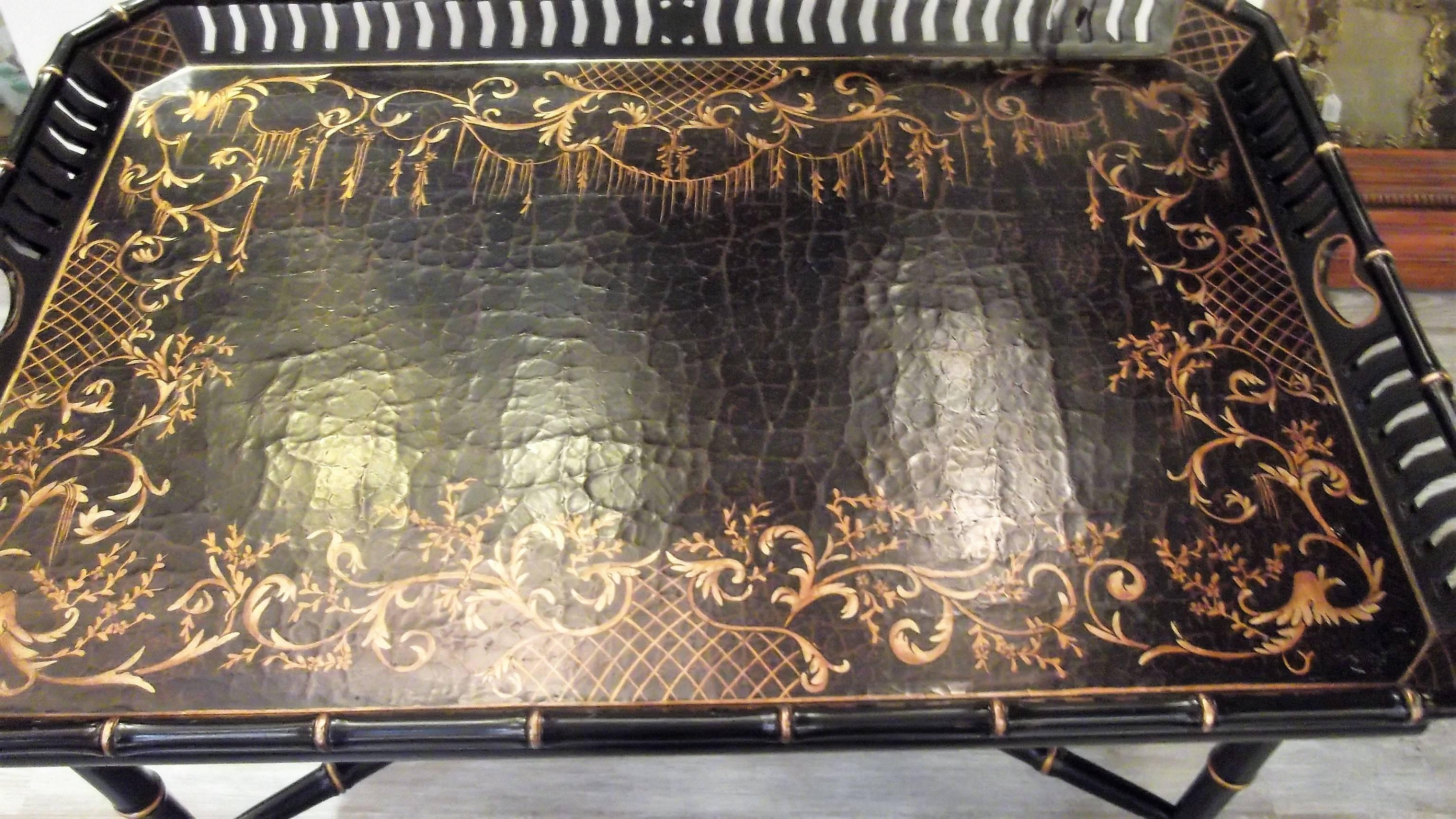 Chinoiserie Black Chinioserie Tray Top Coffee Table