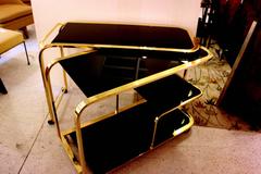 Expandable Brass Bar or Tea Cart by Milo Baughman for DIA