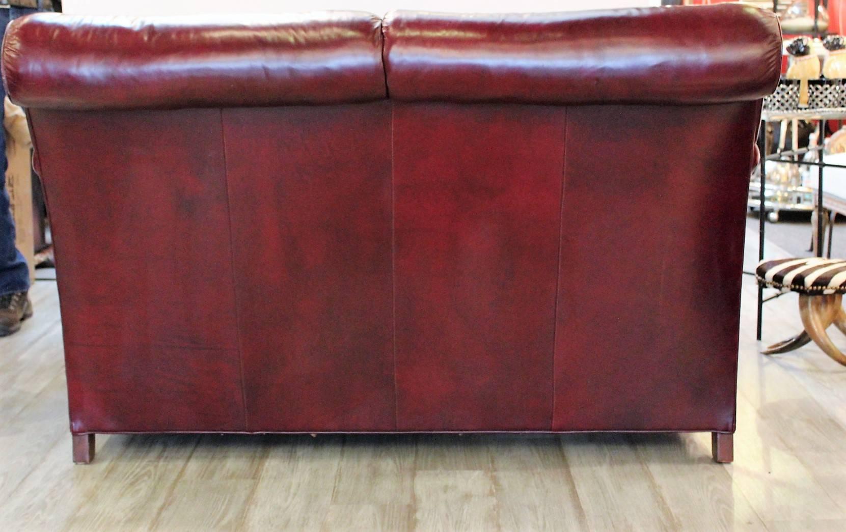 hancock and moore leather loveseat