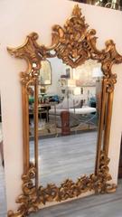 Large Carved Giltwood Rococo Style Mirror