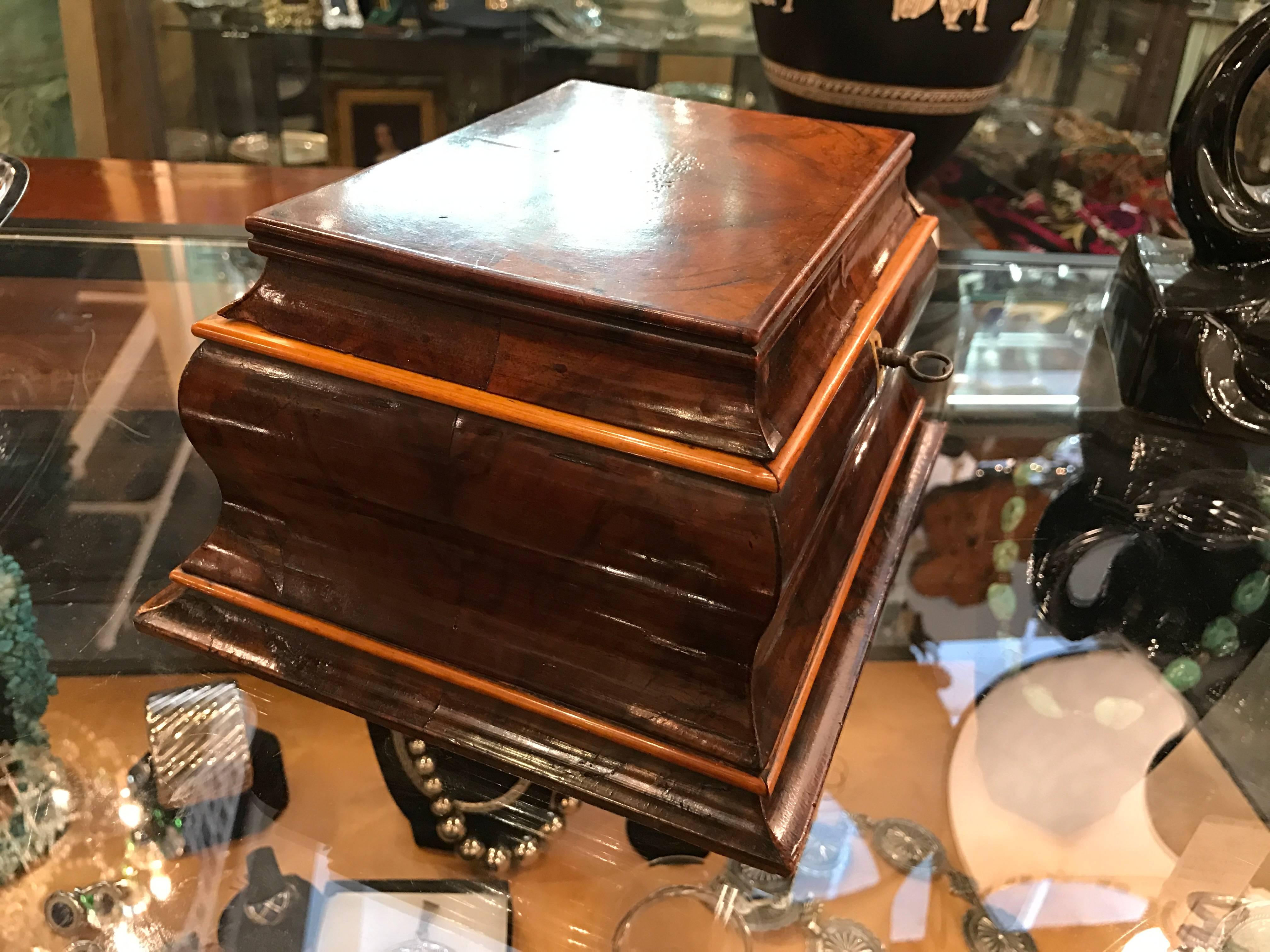 Antique English Walnut Jewelry Box 2