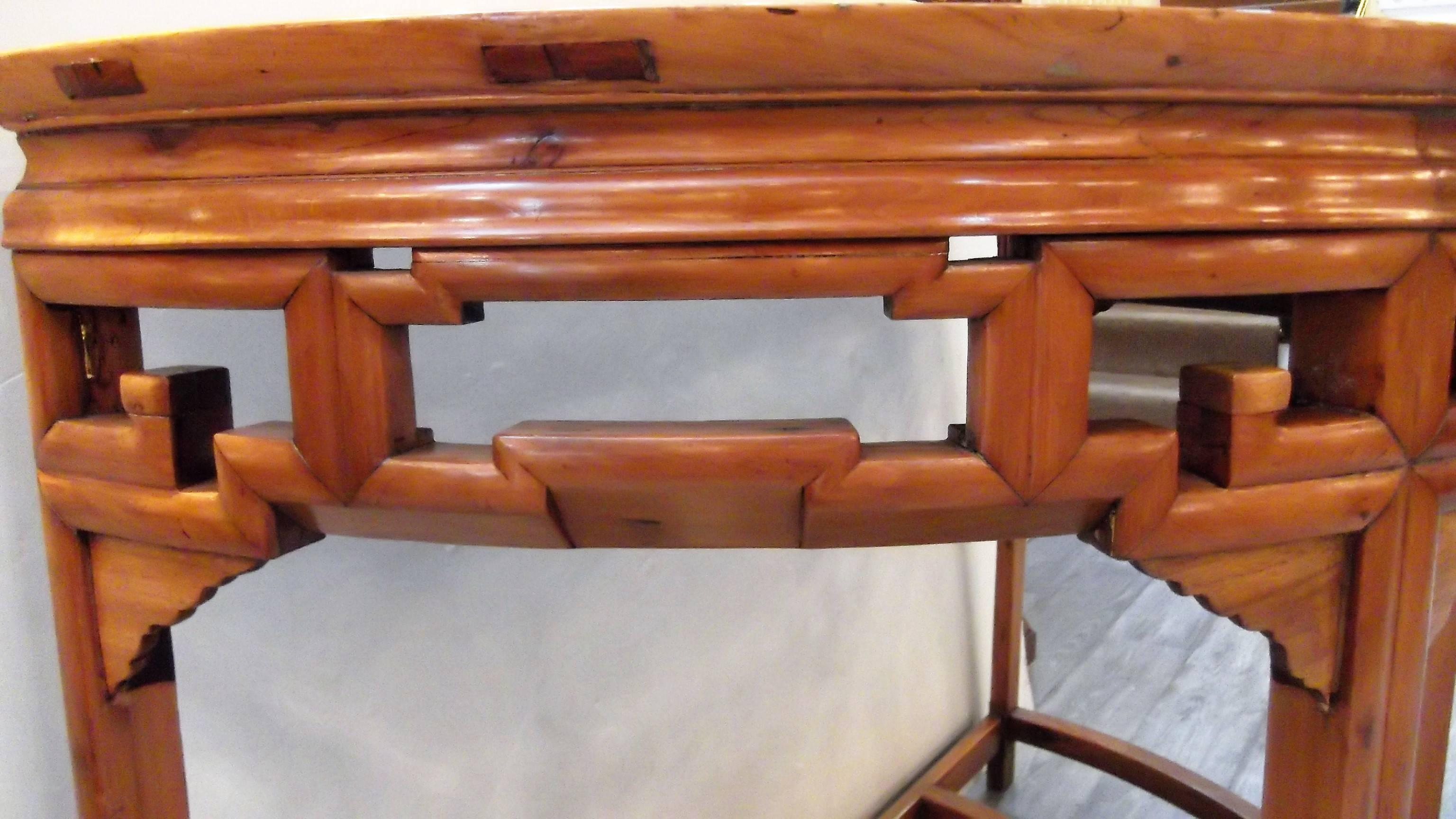 20th Century Asian Style Demilune Console Table