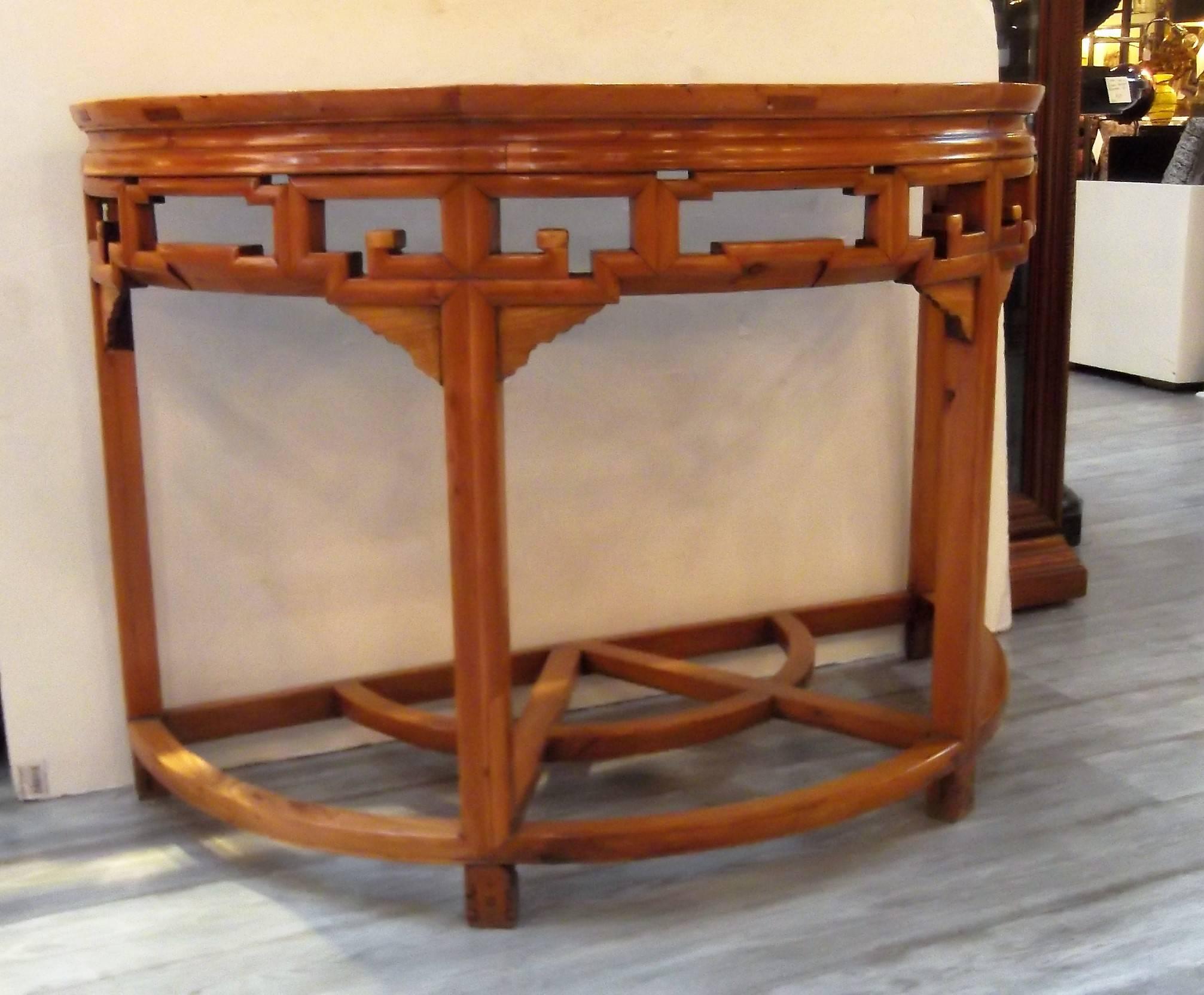 Elm Asian Style Demilune Console Table