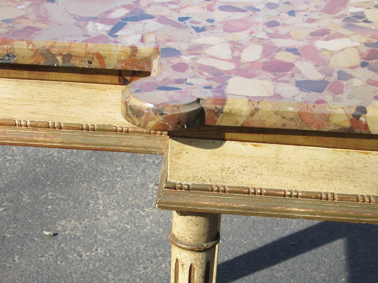 Neoclassical French Style Marble-Top of Console Sofa Table In Excellent Condition In Lambertville, NJ