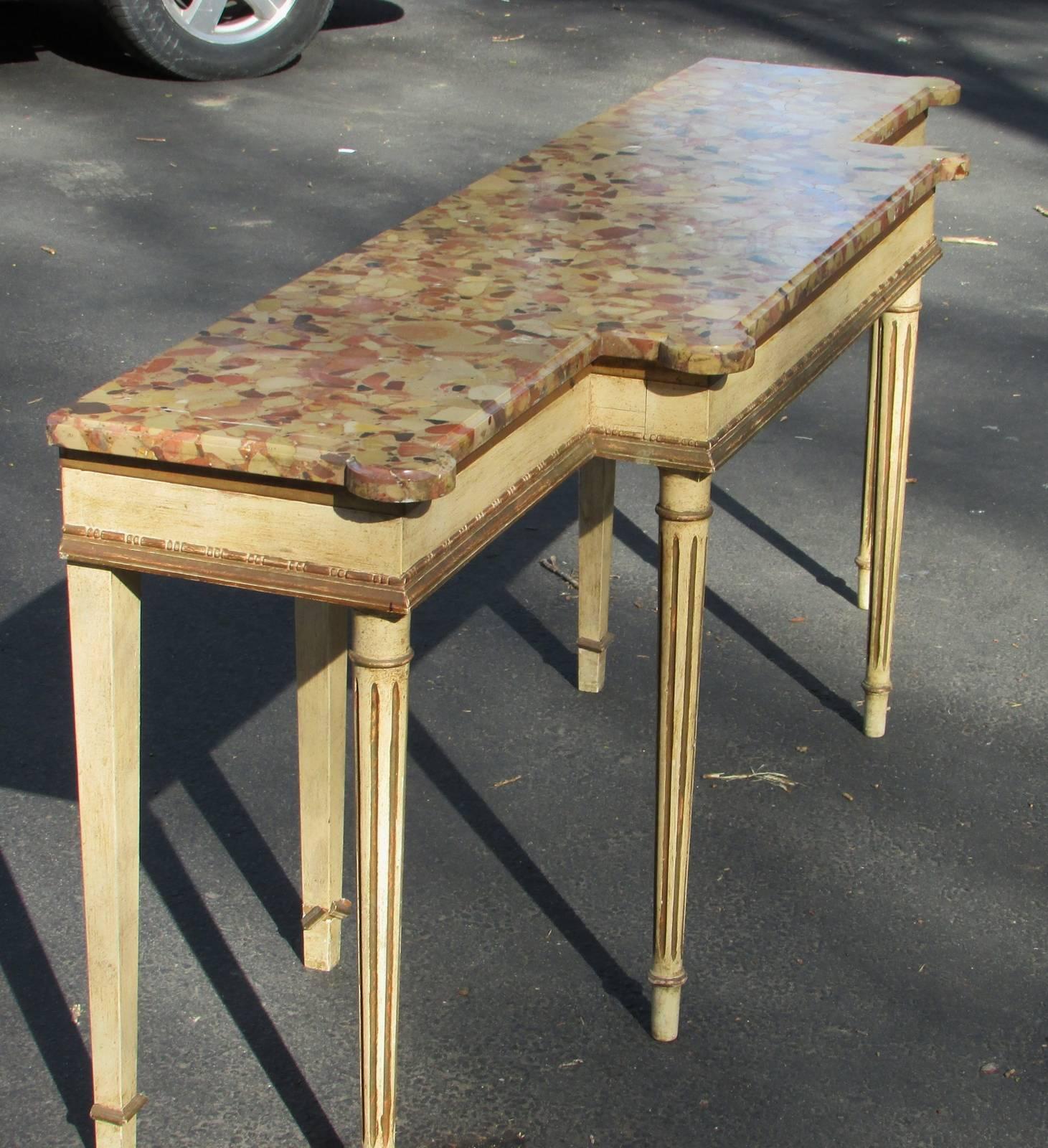 Neoclassical French Style Marble-Top of Console Sofa Table 2