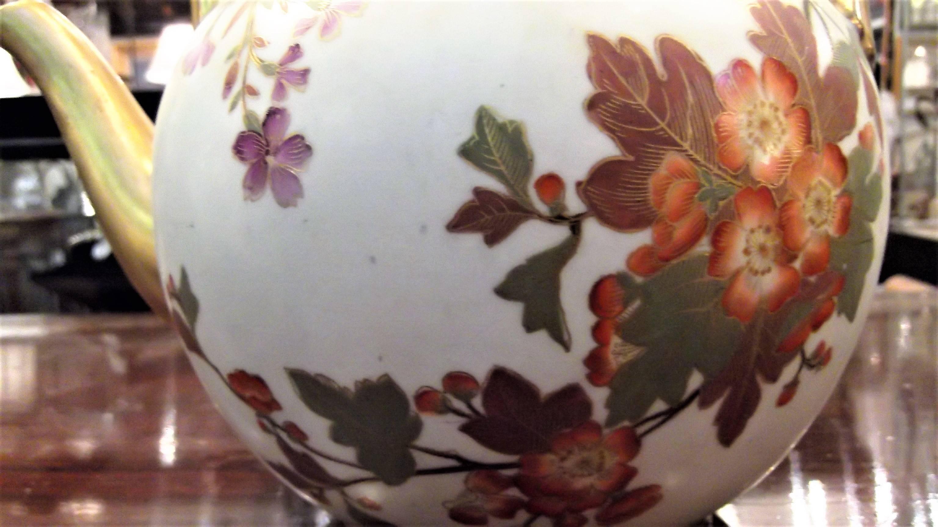 Porcelain Antique English Hand-Painted Tea Set