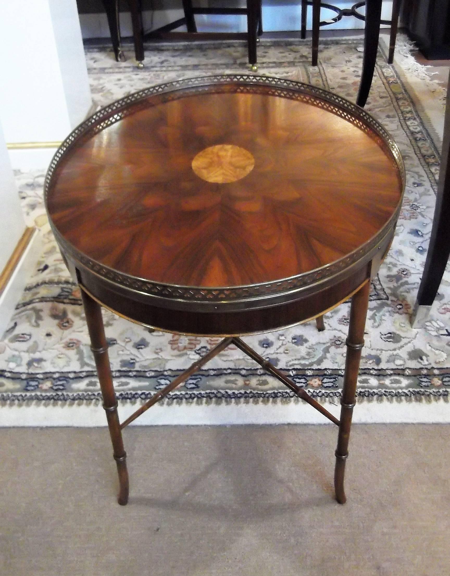 Regency Oval Gallery Top Cocktail Table by Baker Furniture