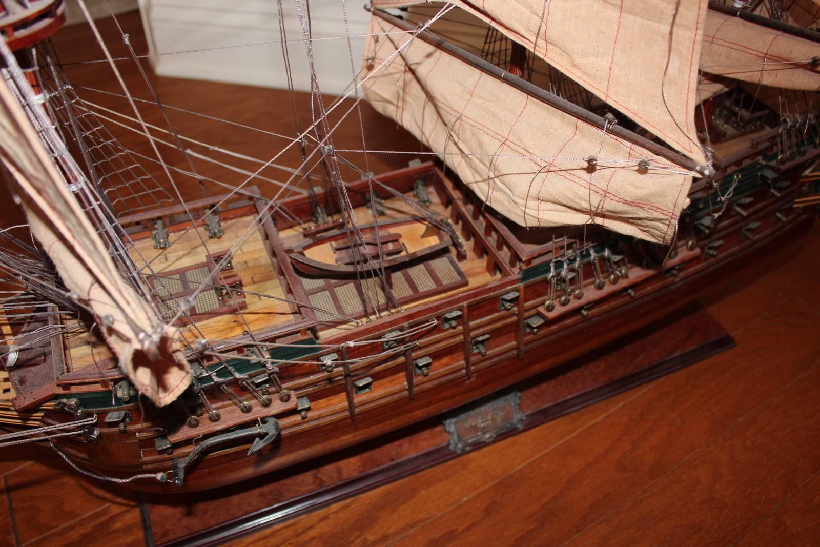 Made in the 1950s. This gorgeous model of the Friesland all details are handcrafted from beautiful wood such as mahogany, teak, rose wood and other exotic wood. The hull is constructed using plank on frame method, each strip of exotic wood are