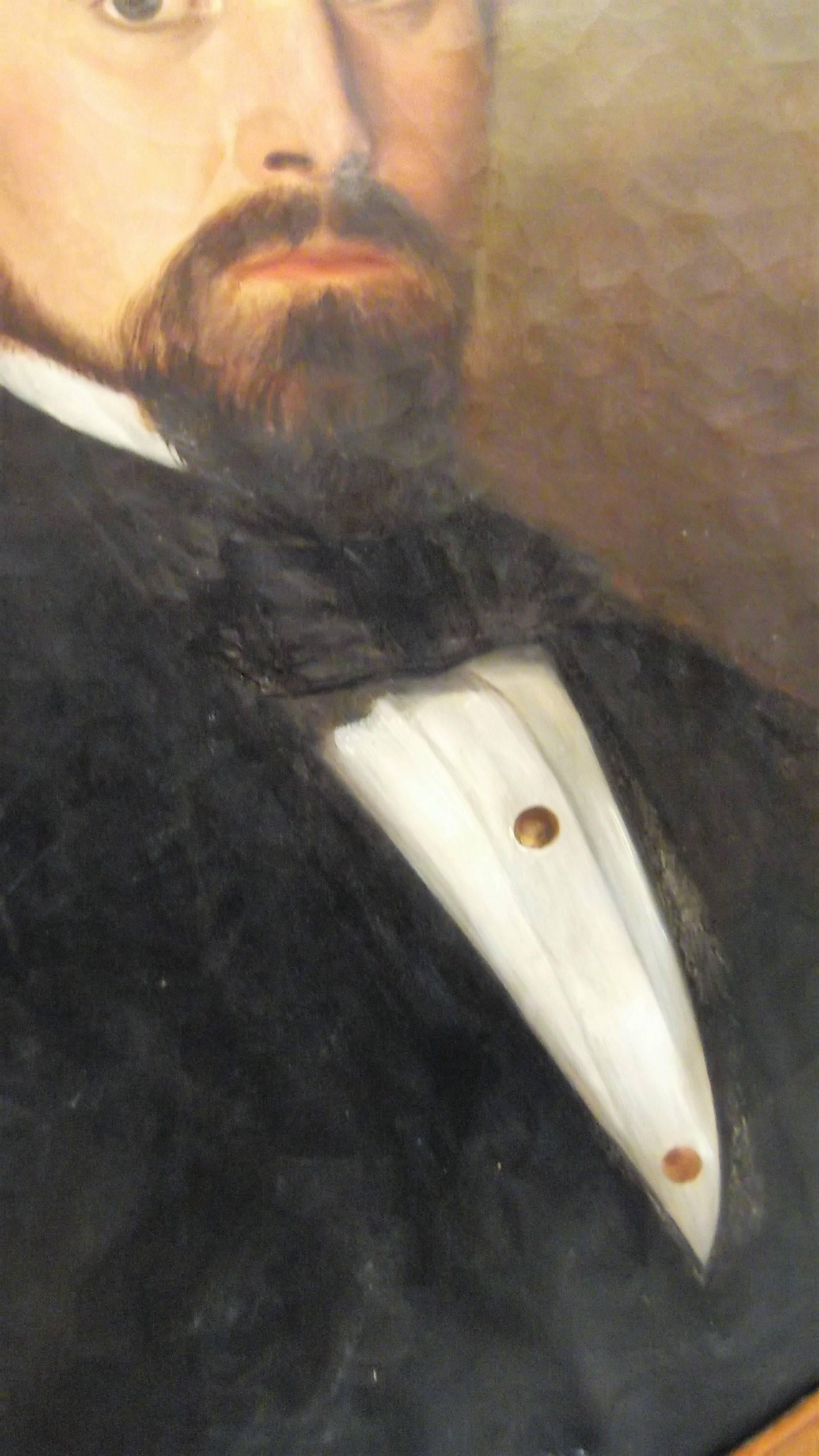 American Empire Mid-19th Century Oil on Canvas Portrait of a Handsome Gentleman