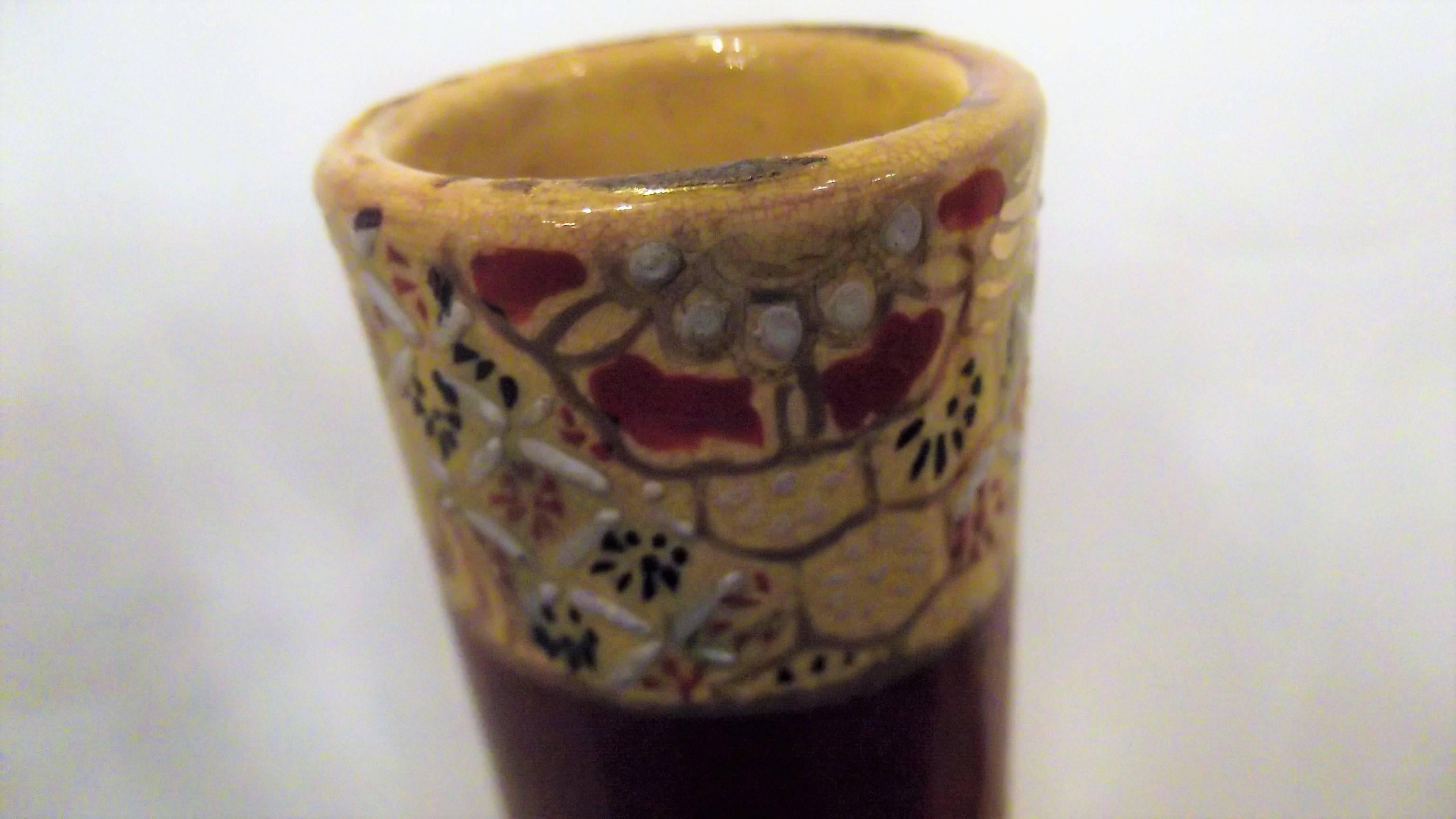 Japanese Pair of Satsuma Decorated Awaji Vases