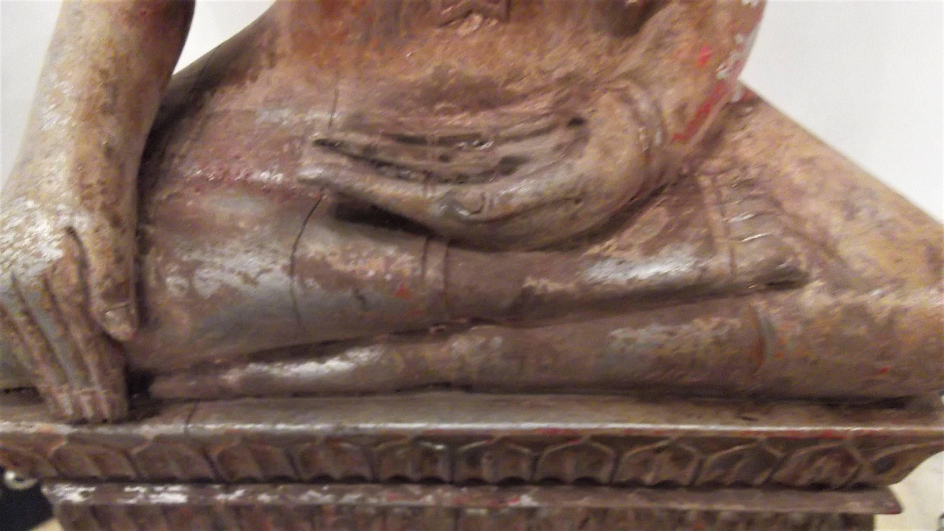 Hand-Carved Wood Thai Buddha 2