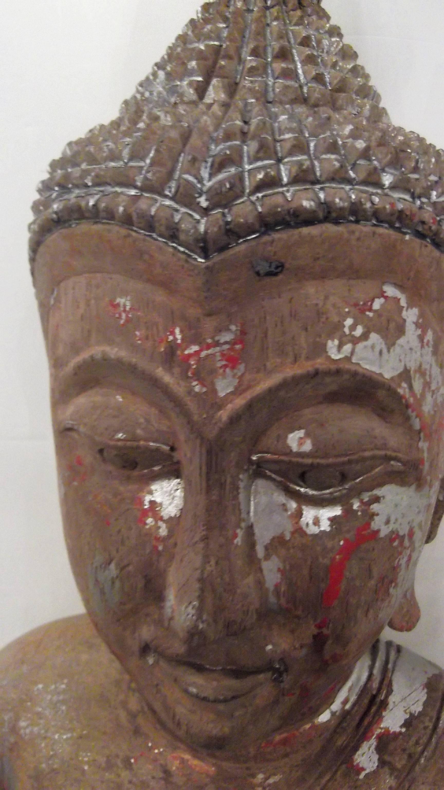 Hand-Carved Wood Thai Buddha 1