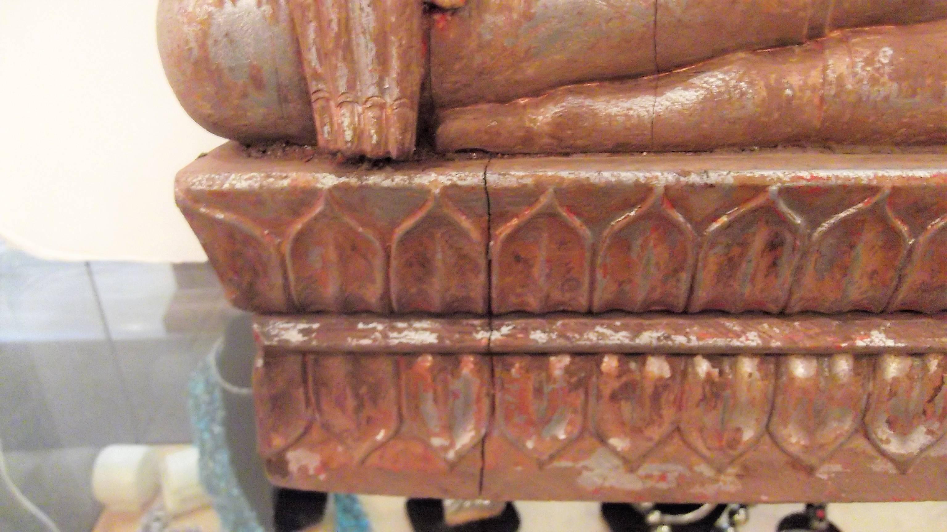 20th Century Hand-Carved Wood Thai Buddha