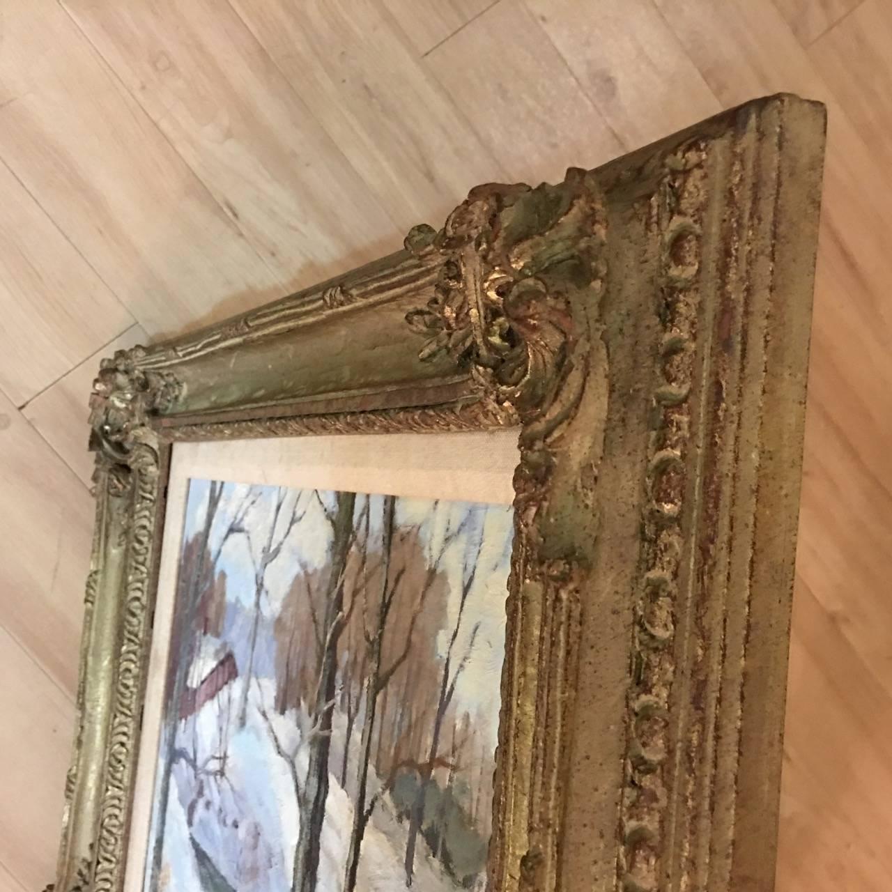 American Henry F. Bultitude, Framed Oil Painting on Board, Vermont Scene, circa 1935