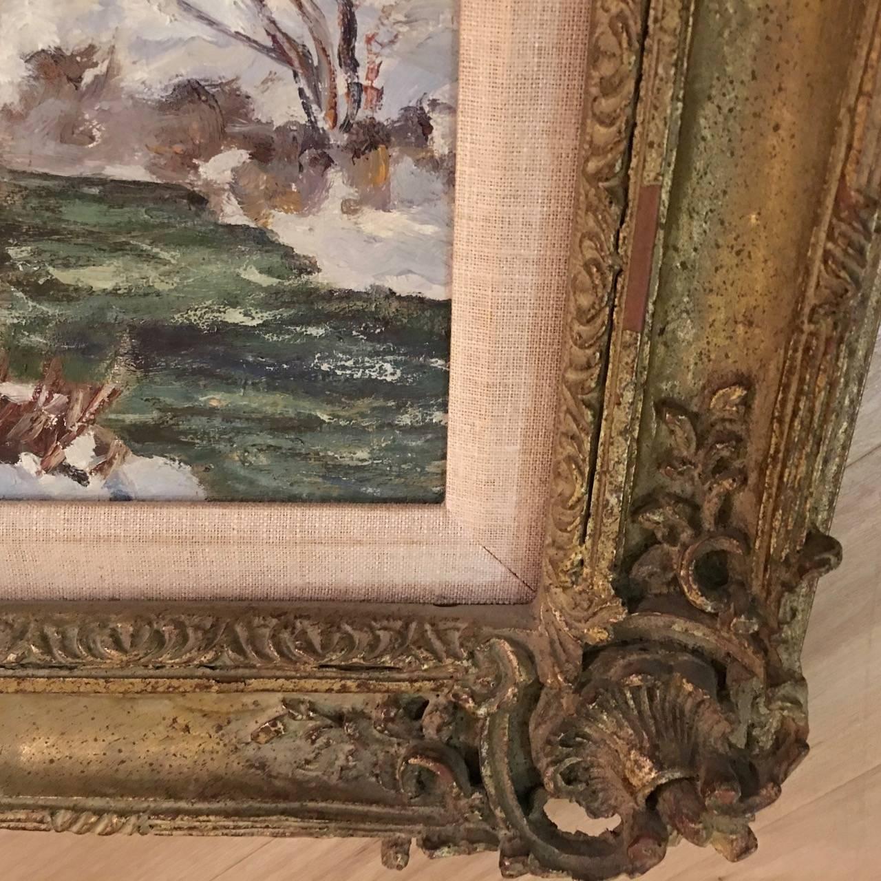 20th Century Henry F. Bultitude, Framed Oil Painting on Board, Vermont Scene, circa 1935