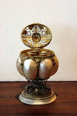 French Mother of Pearl Casket with Scent bottles.