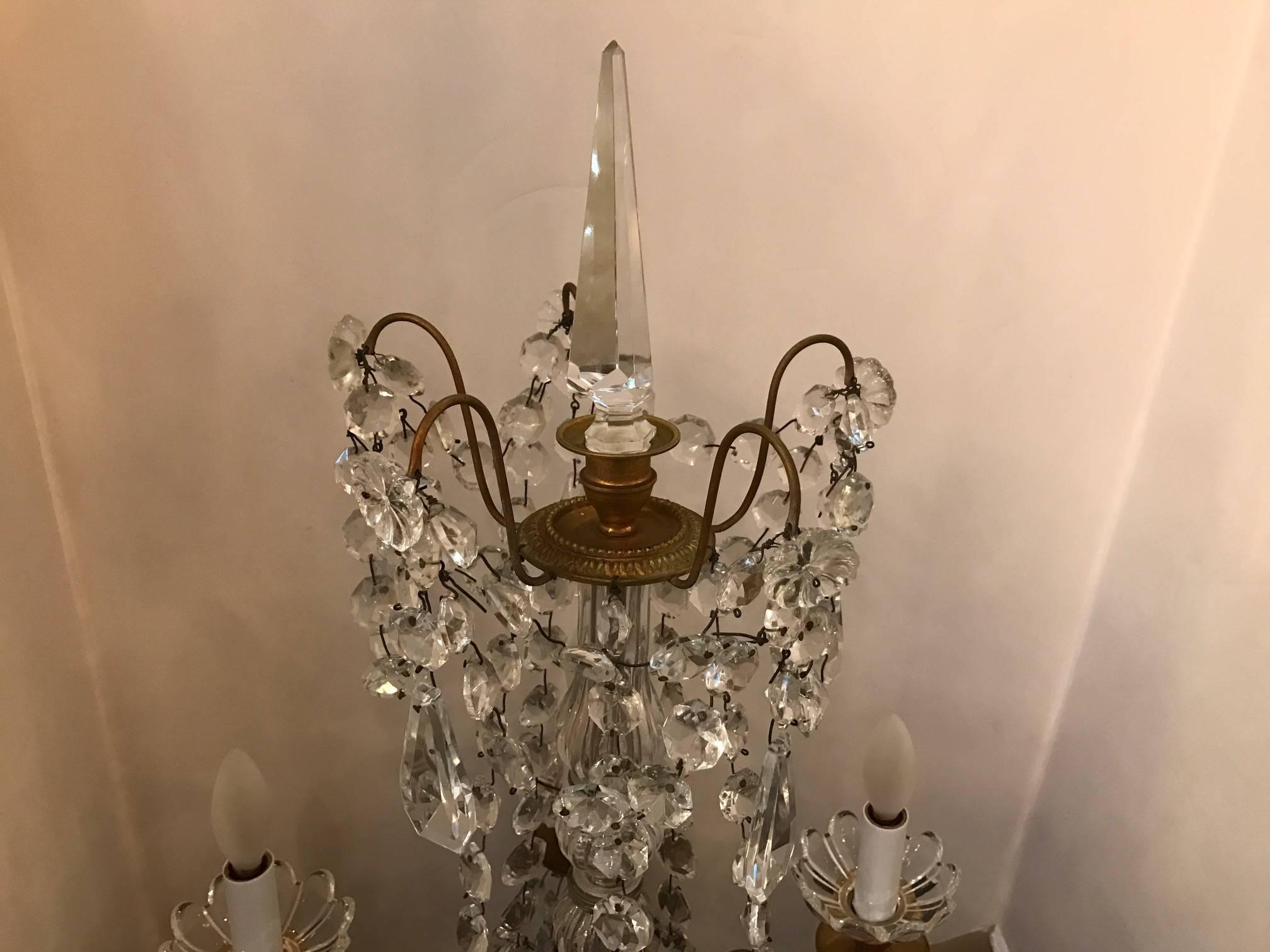 20th Century Large Pair of French Electrified Girandole Lamps