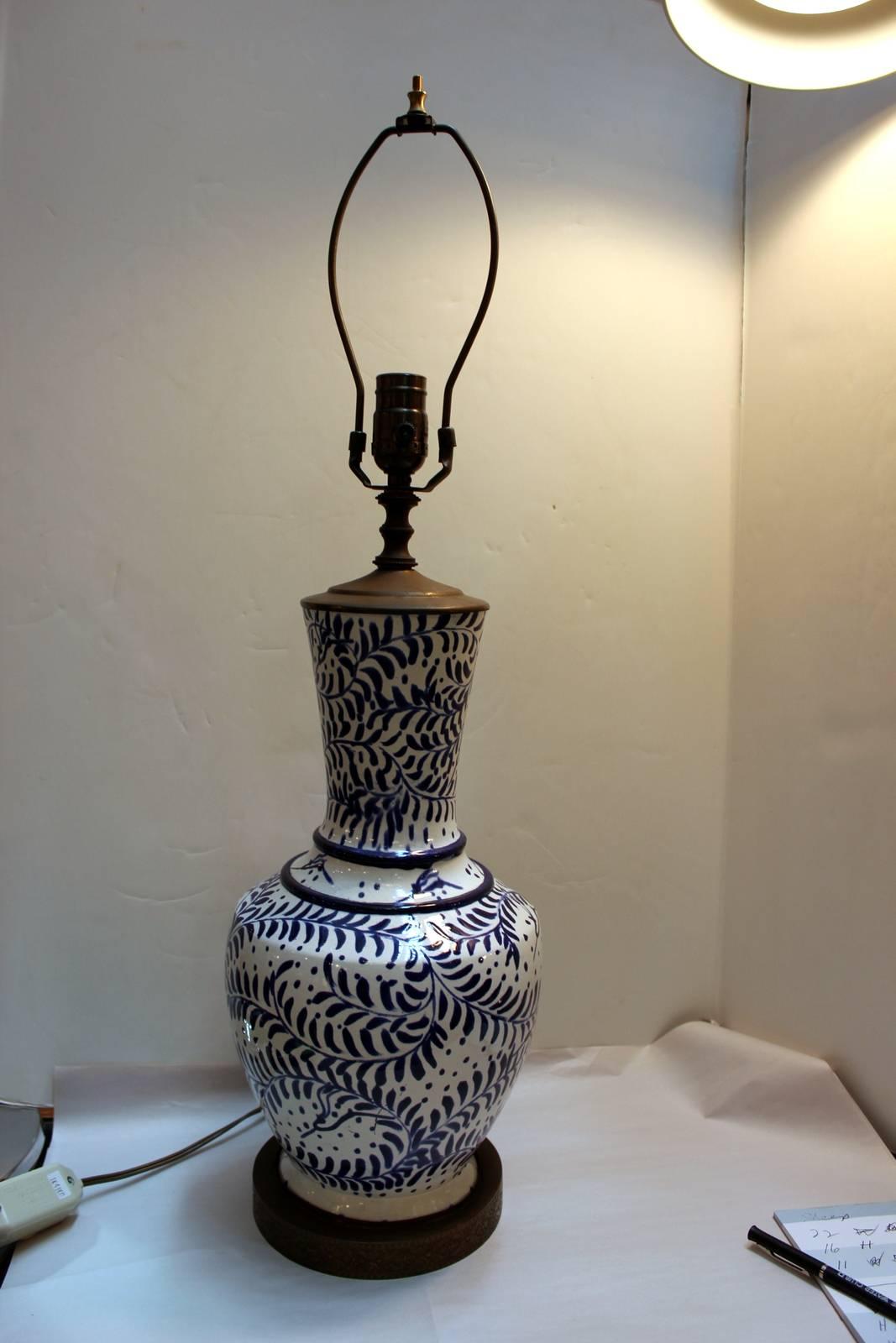 Italian Pair of Mid-Century Pottery Lamps