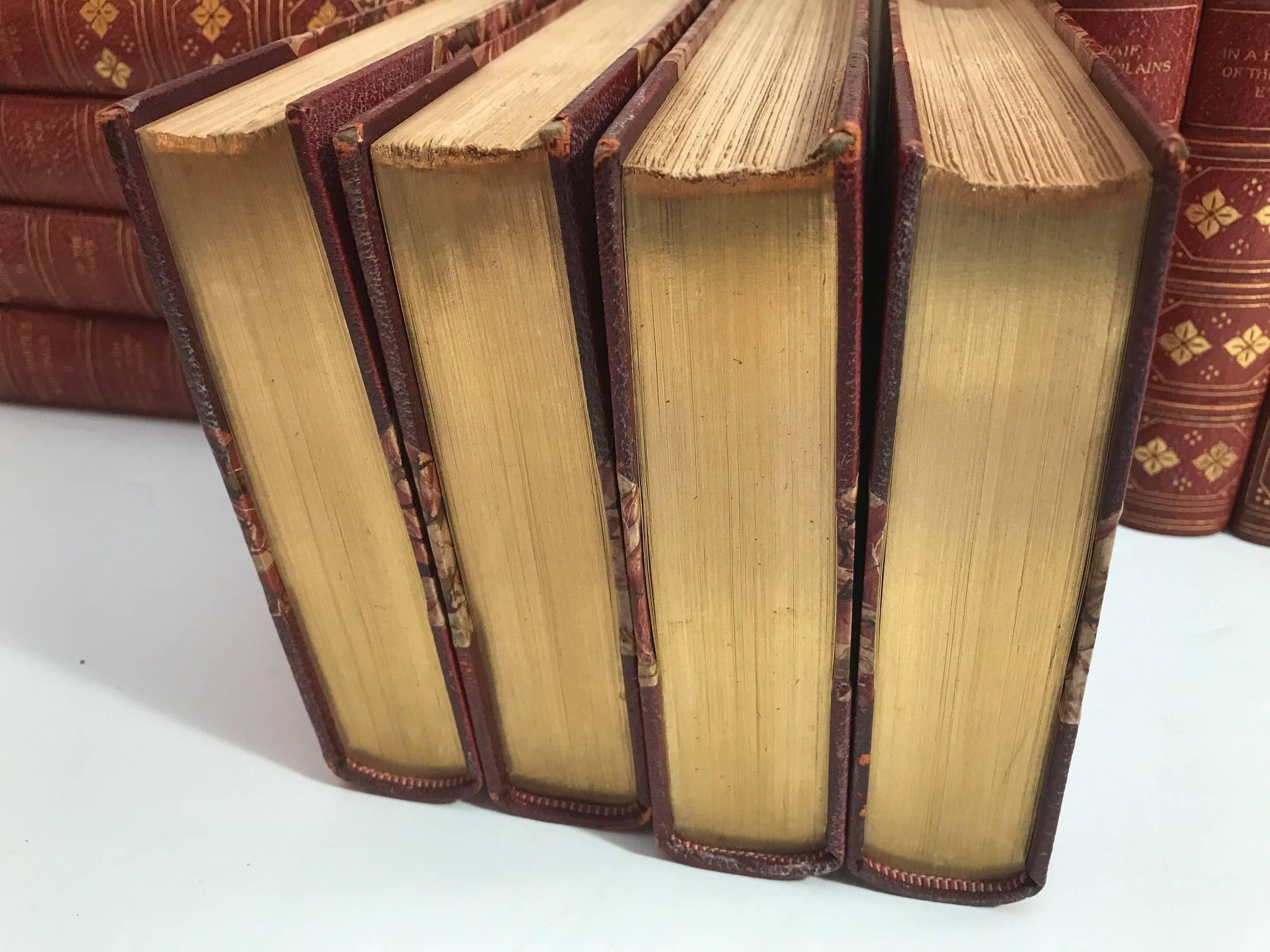 1903 Leather Bound Books, 19 Volumes Bret Harte's Writings 1