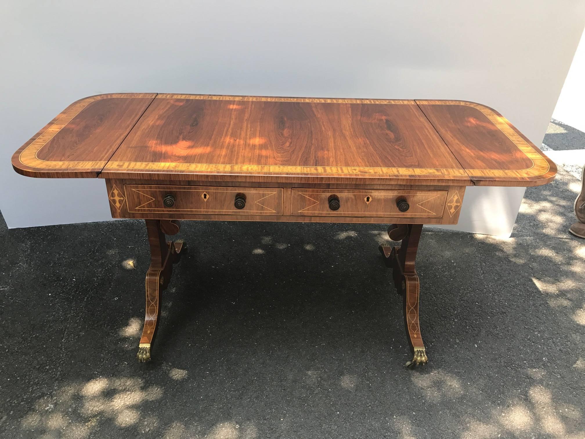20th Century Exceptional Regency Style Console Writing Desk