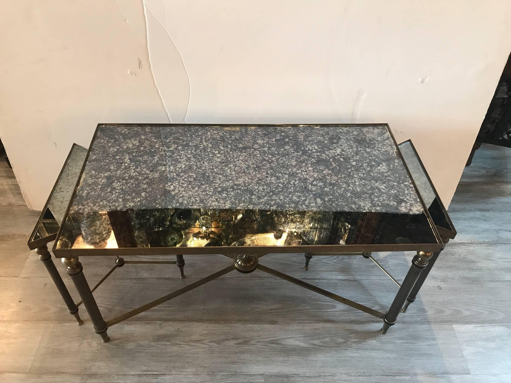Maison Jansen Style Three-Part Cocktail Table In Excellent Condition In Lambertville, NJ